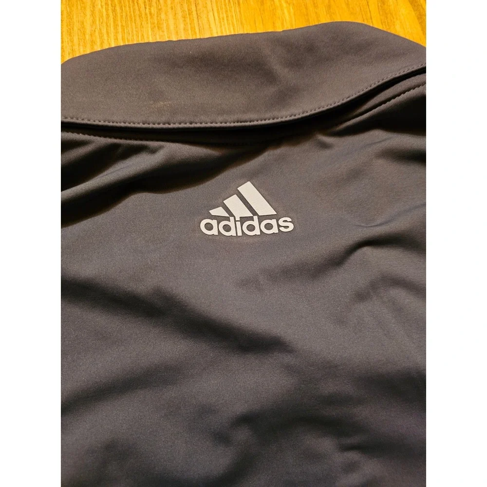 Adidas Cowboys Golf Club Polo Shirt Mens 2XL Navy Blue Striped Sleeve Logo Golf